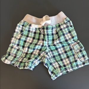 Plaid Green and Blue Kids Shorts